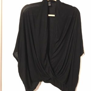 Black front cross t shirt